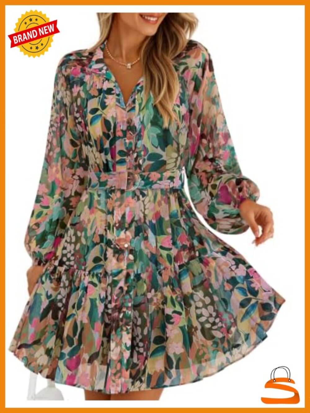 Women's Floral Lace Dress - Picture 1 of 6